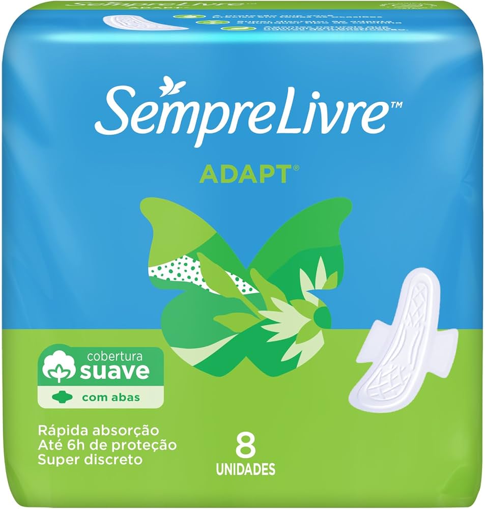 Absorvente Sempre Livre Adapt com abas e cobertura suave